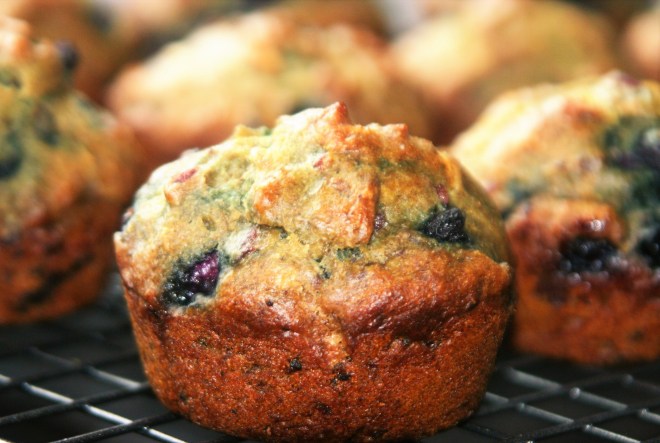 Refined sugar free vegan lemon blueberry muffins
