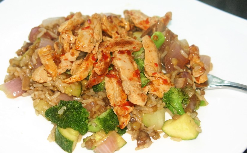 Mustgo Fried Rice with Sweet Chili “Chicken”
