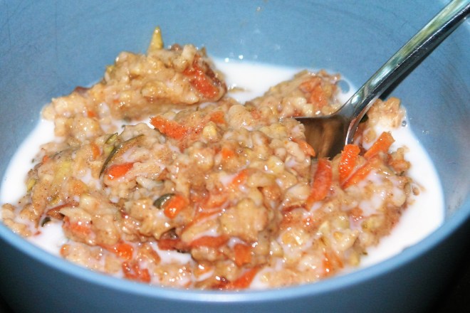 Vegan Slow Cooker Carrot Cake and Zucchini Bread Oatmeal